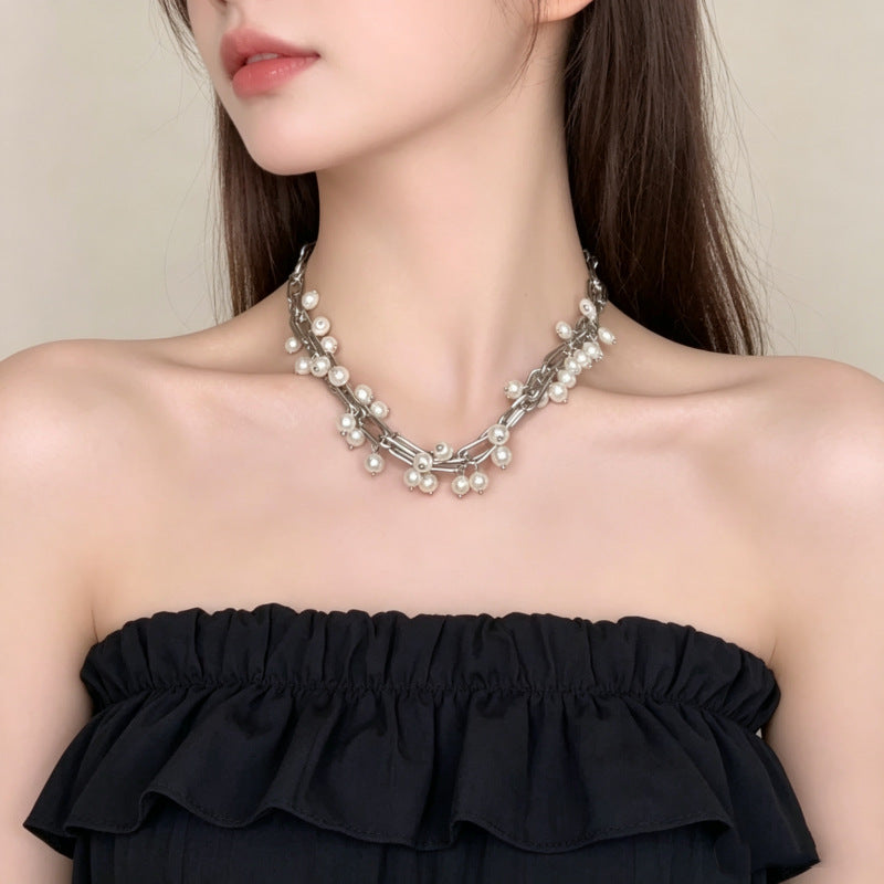 Women's Ball Beads Light Luxury French Retro Clavicle Chain Niche High Necklaces