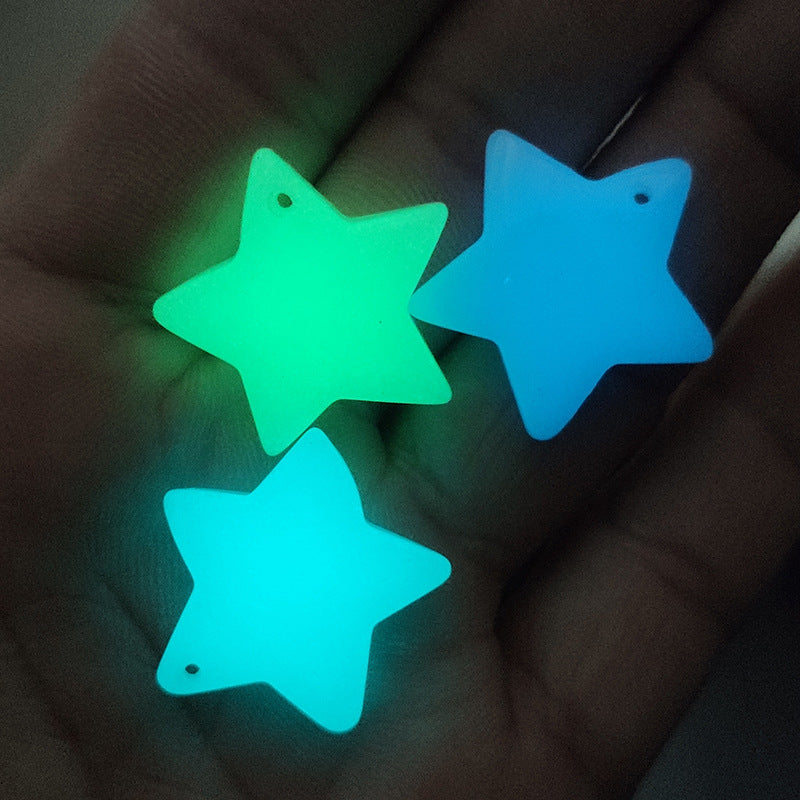 Five-pointed Star Color Fluorescent Small Safe Pendants