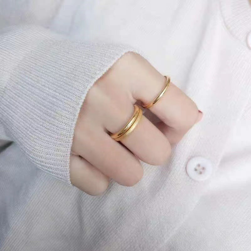 Women's Simple Frosted Vietnam Fine Design Light Rings