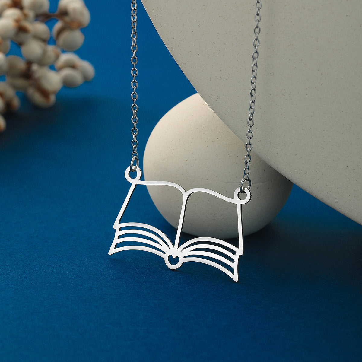 Reader Book Stainless Steel Bookworm Jewelry Necklaces