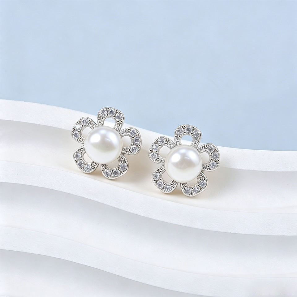 Pearl Ear Love High Sense Simple Temperament Stud Earrings