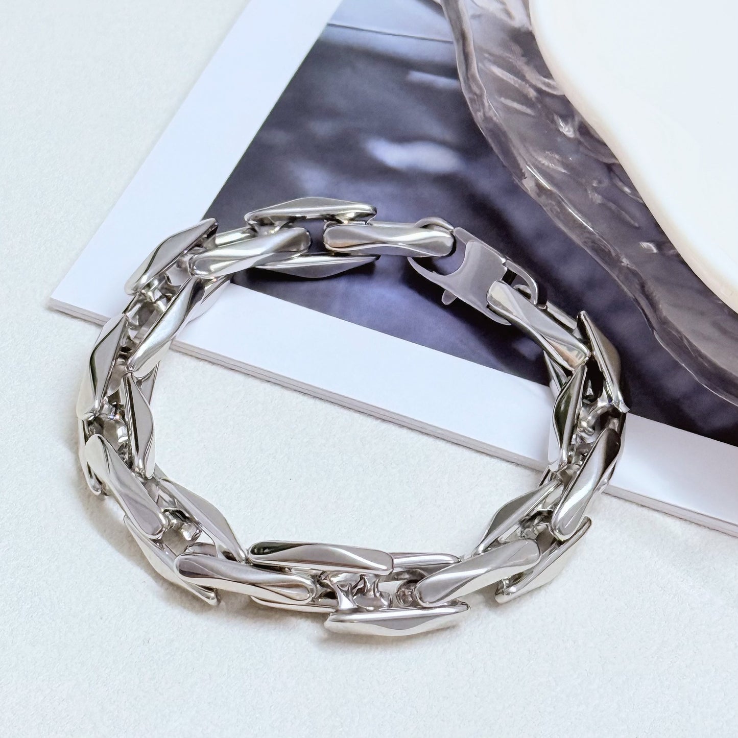 Men's Trendy Titanium Steel Cuban Link Chain Hip Hop Bracelet