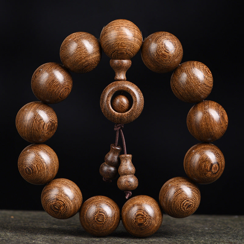 Women's & Men's Streaming Drainage Gold Sandalwood Rift Grain Old Materials Atmospheric Buddha Bracelets