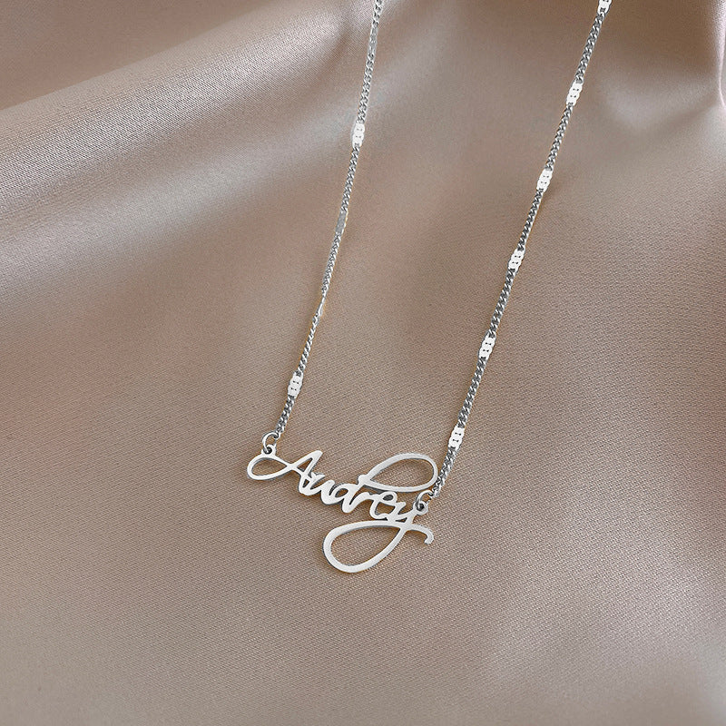 Women's Letters Titanium Steel Simple Clavicle Trendy Necklaces