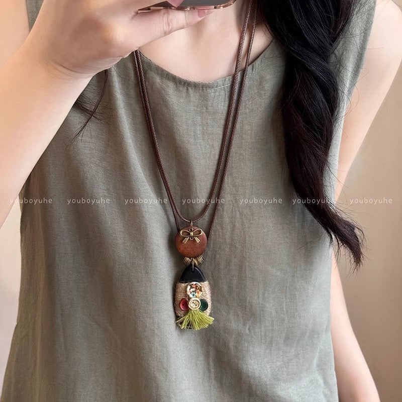 Women's Chinese Zen Ethnic Style Butterfly High-grade Retro Necklace