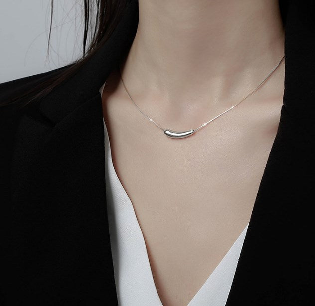 Titanium Steel Simple Cold Style Gold Eggplant Design Necklace