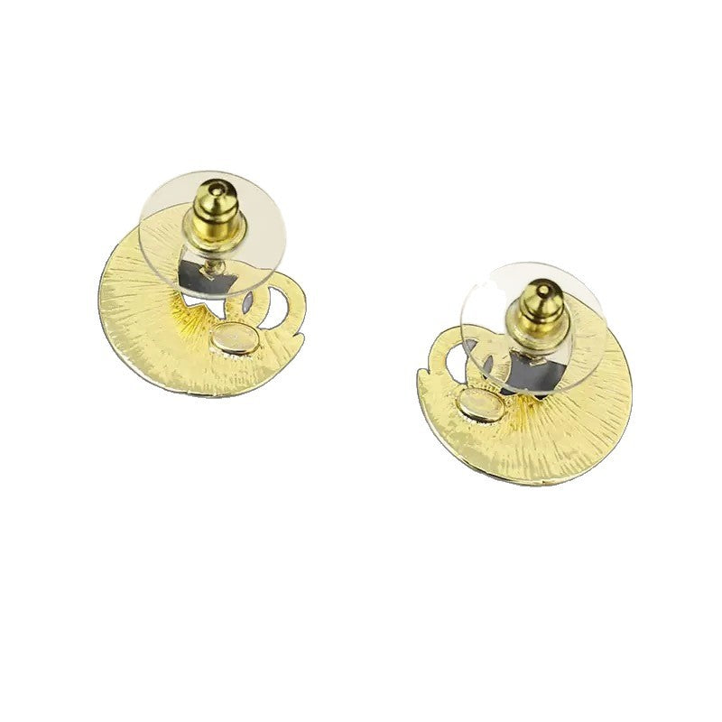 Women's Pairs Of Rhinestone Letters Light Luxury High Sense Moon Sier Earrings