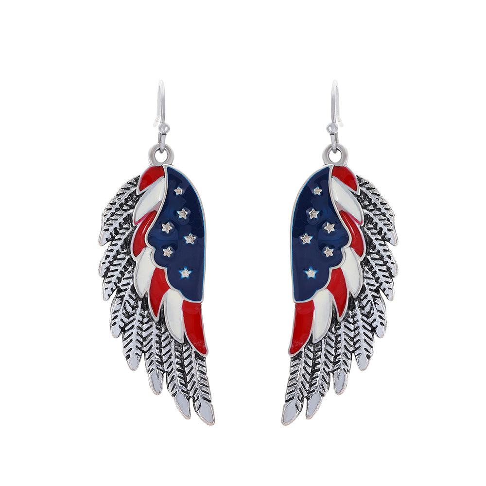 Women's Carnival Party Stars Stripes National Flag With Stud Earrings