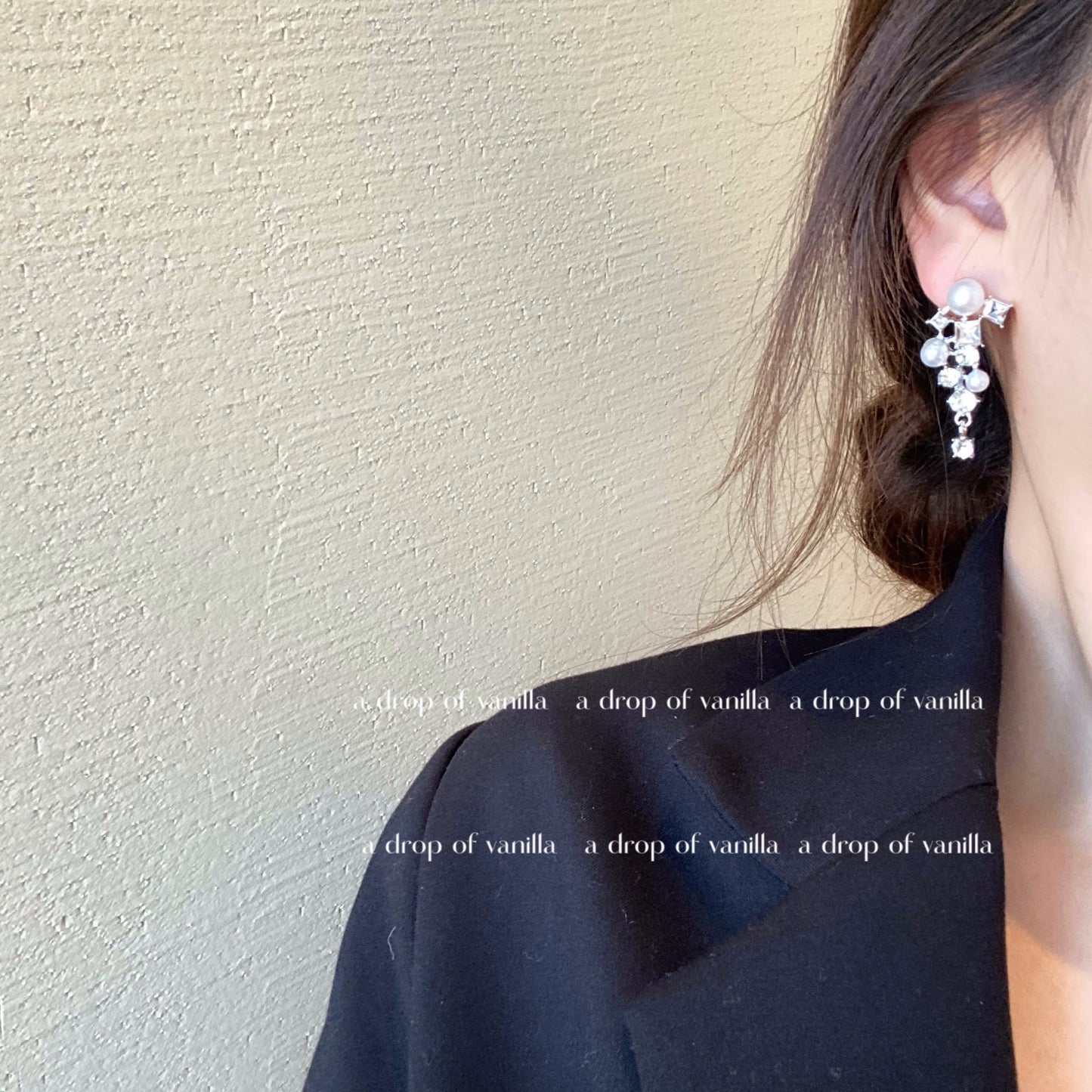 Delicate Pearl Crystal Eardrops Gentle Elegant Ear Buckle