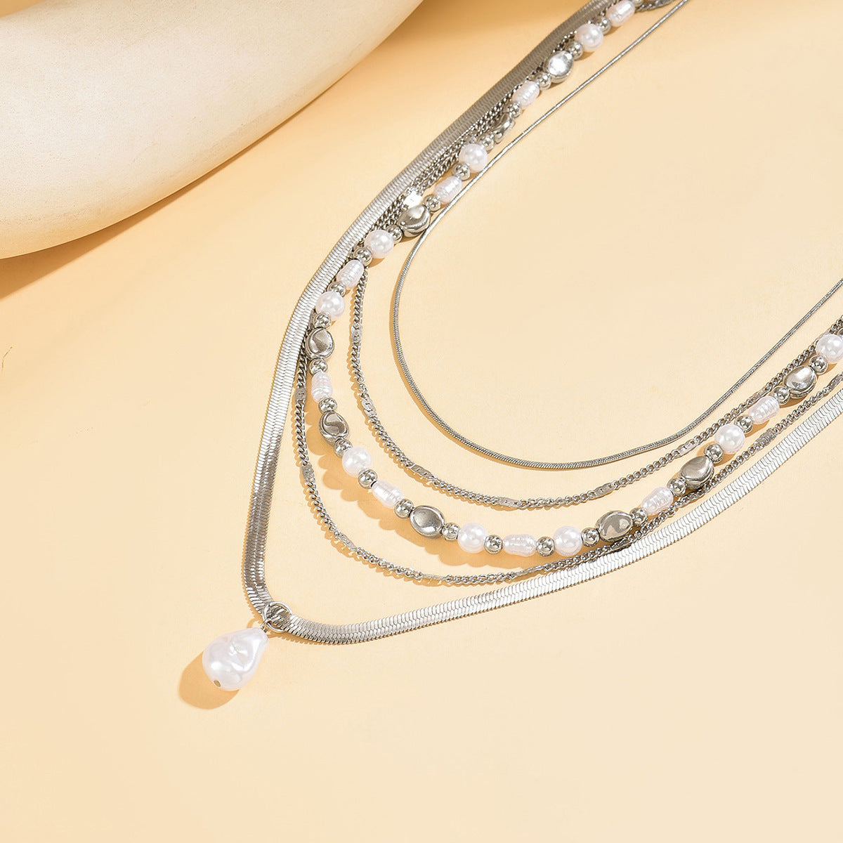 French Imitation Pearl String Chain Female Necklace