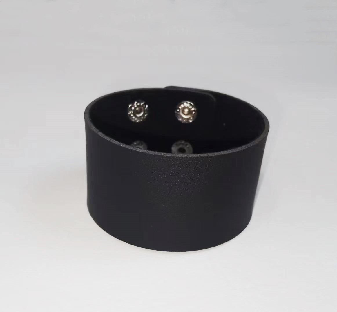 Personalized Simple Stainless Steel Snap Button Wide Punk Goth Creative Rings