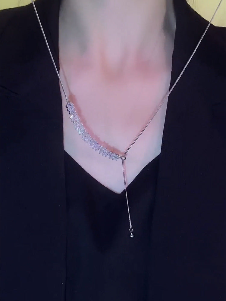Women's Niche Design Crystal Wheat For Simple Graceful Cold Style Clavicle Necklace