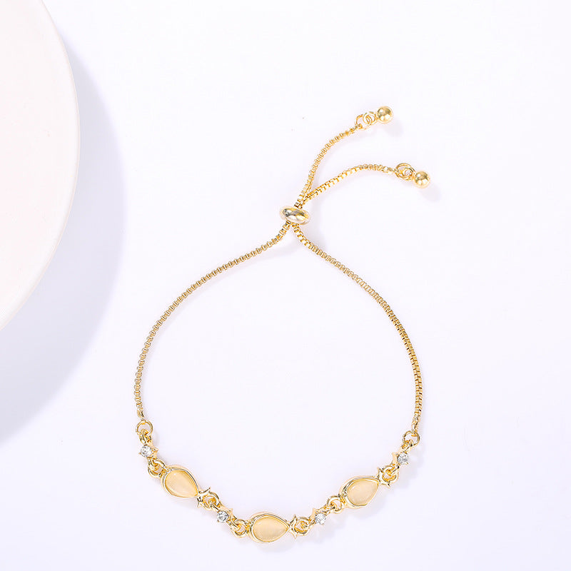 Women's Zircon Flower Korean Simple Design Personalized Bracelets
