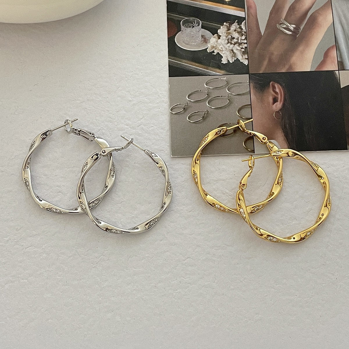Women's Light Luxury Cold Style Mobius Zircon Fashion High Sense Niche Rings