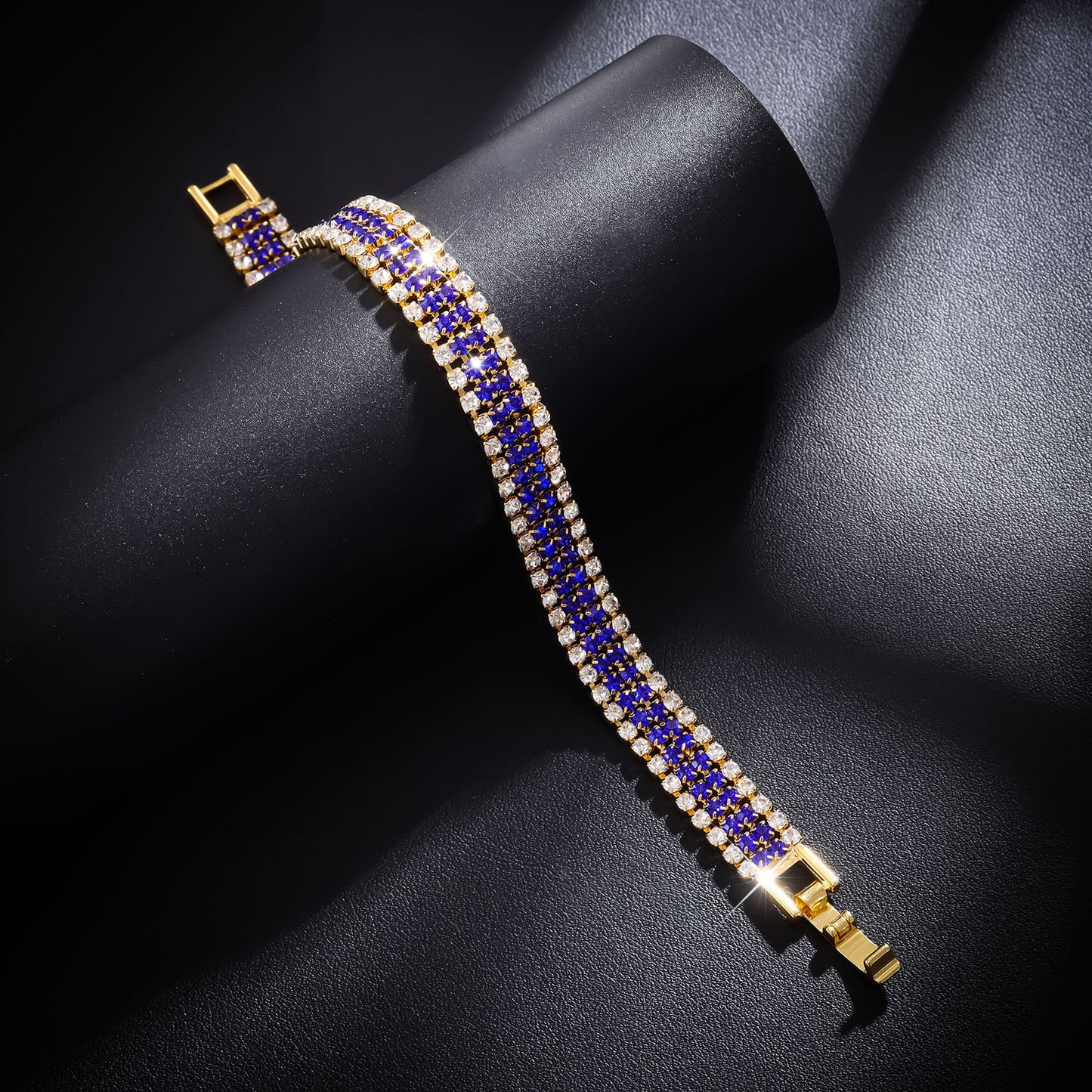 Women's Luxury Roman Crystal Gold Simple Full Diamond Bracelets