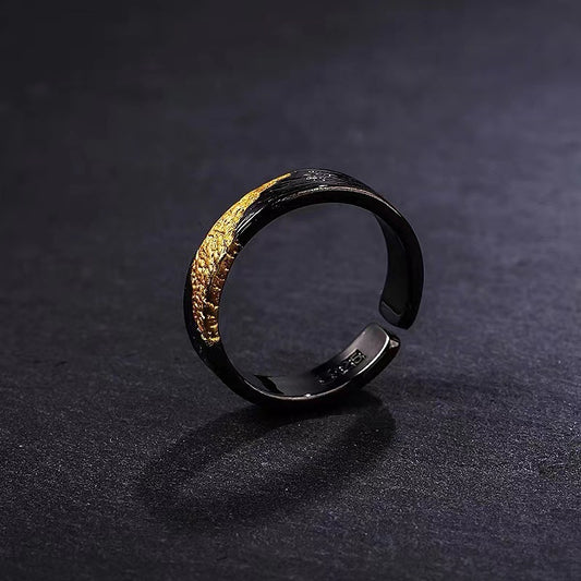 Men's Thai Sier Index Finger Gold Simple Rings