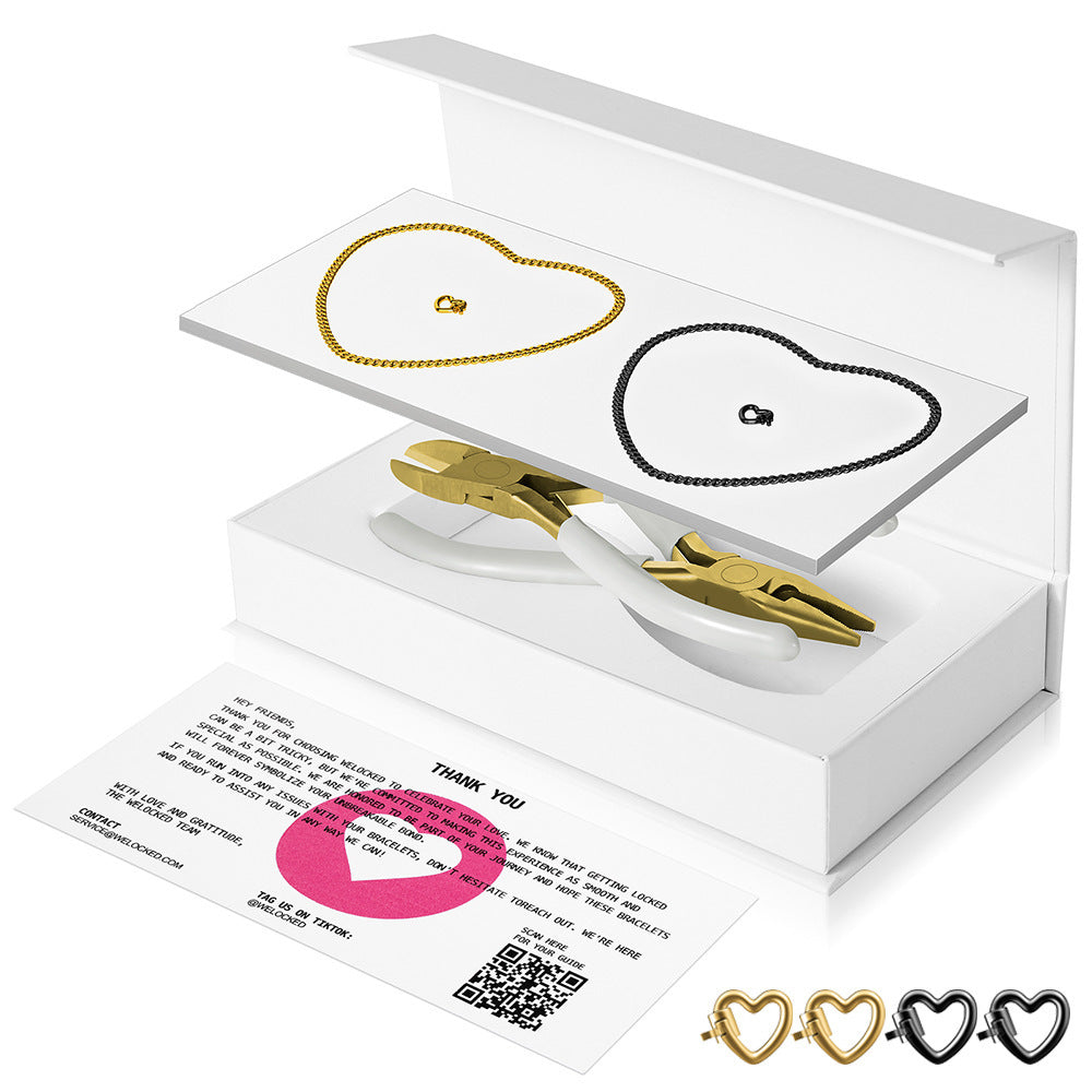 Couple Sier Eternal Lock Cutting Pliers Bracelets