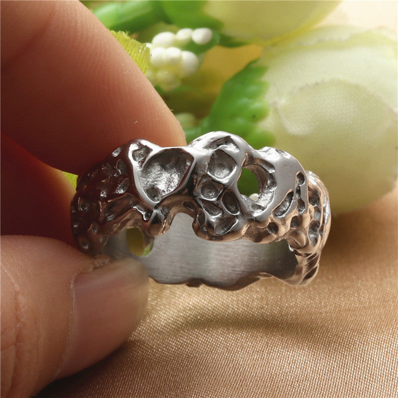 Men's Titanium Steel Tree Figure Rattan Retro Rings