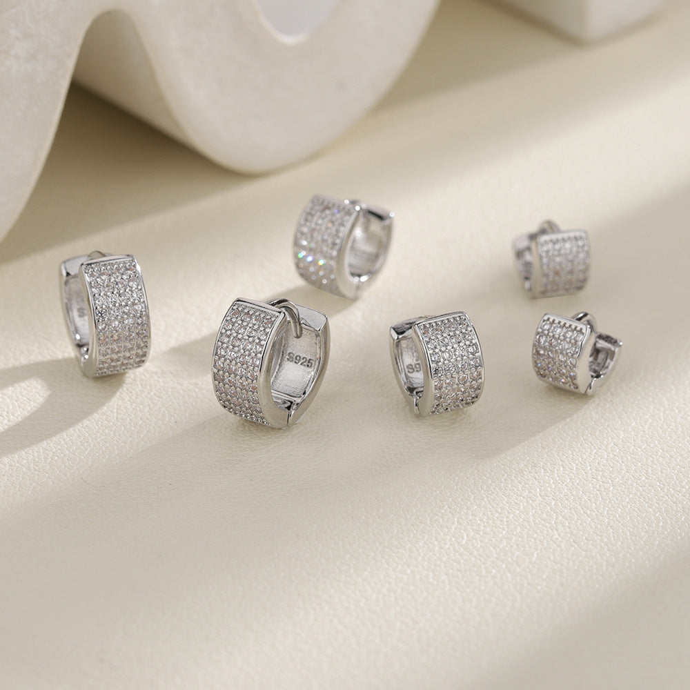 Edge Clip High-grade Unique Circle Cuff Twin Earrings