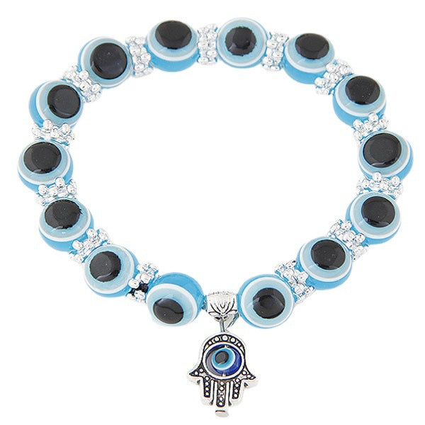 Blue Eyes Bead Fatima Hand Evil Bracelets