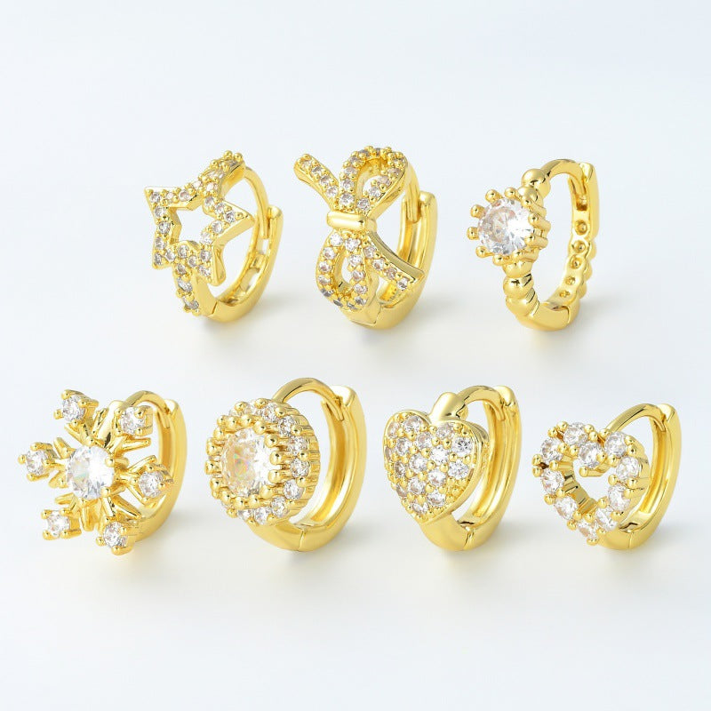 Micro Inlaid Zircon Clip Female Creative Rings