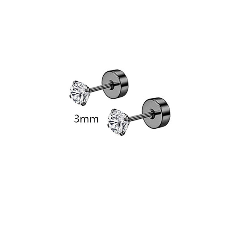 Stainless Steel Piercing Ear Zircon Bone Nose Earrings