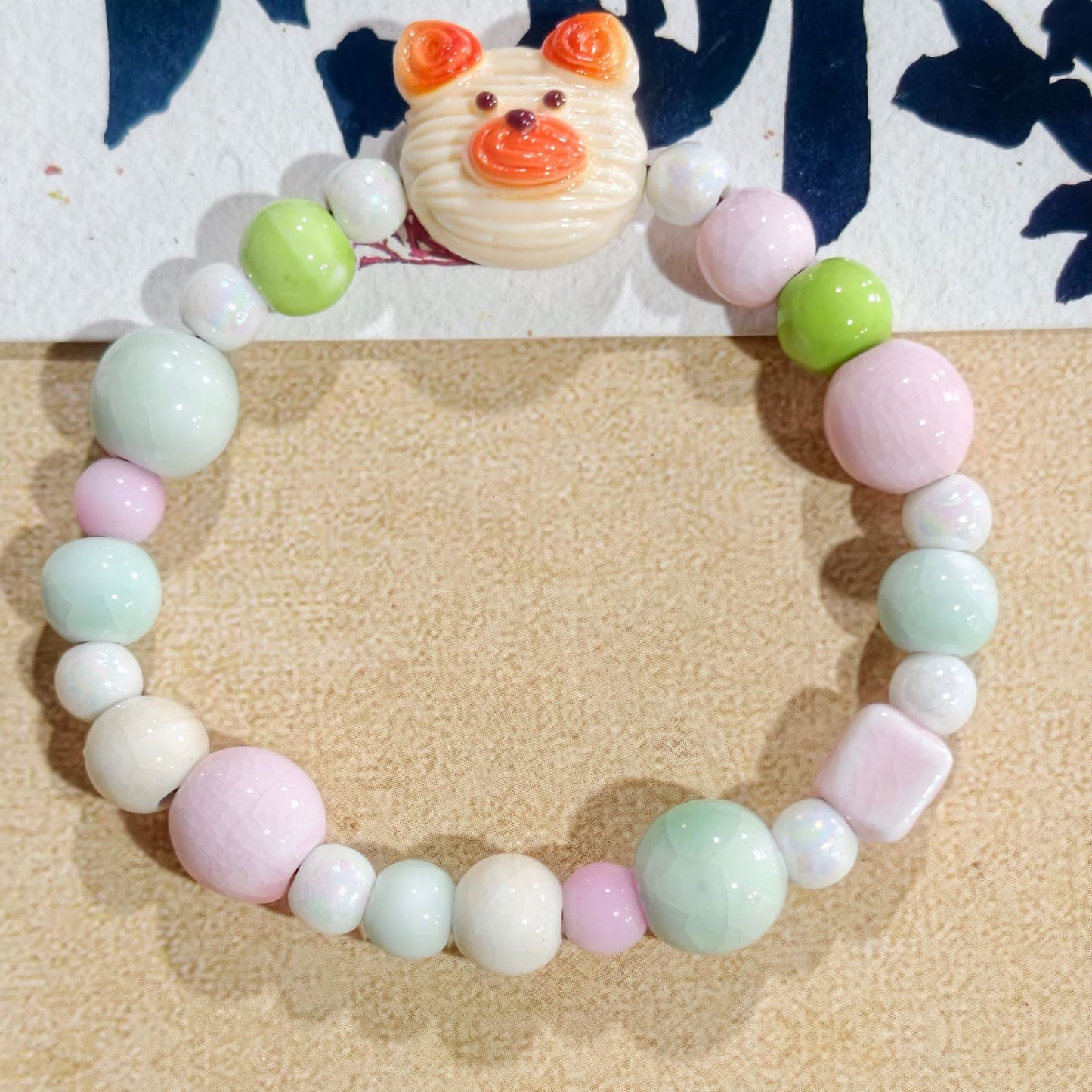Artistic Handmade Ceramic Single Circle Ethnic Bracelet