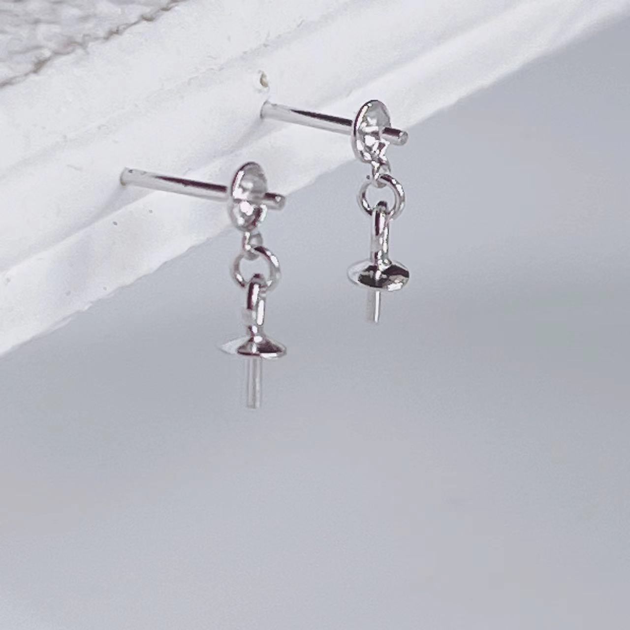 Beaded Double Beads Auricular Needle Bowl Base Stud Earrings