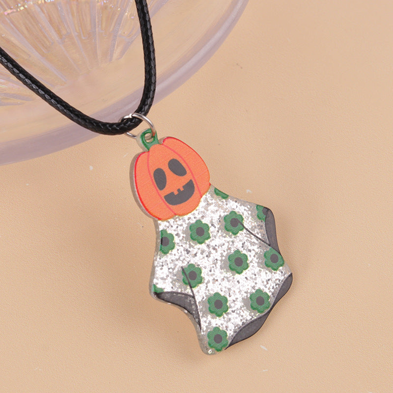Women's Cartoon Fun Ghost Pumpkin Acrylic Personalized Necklaces