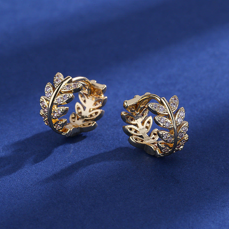 Temperament Leaves Ear Clip Female Wind Earrings