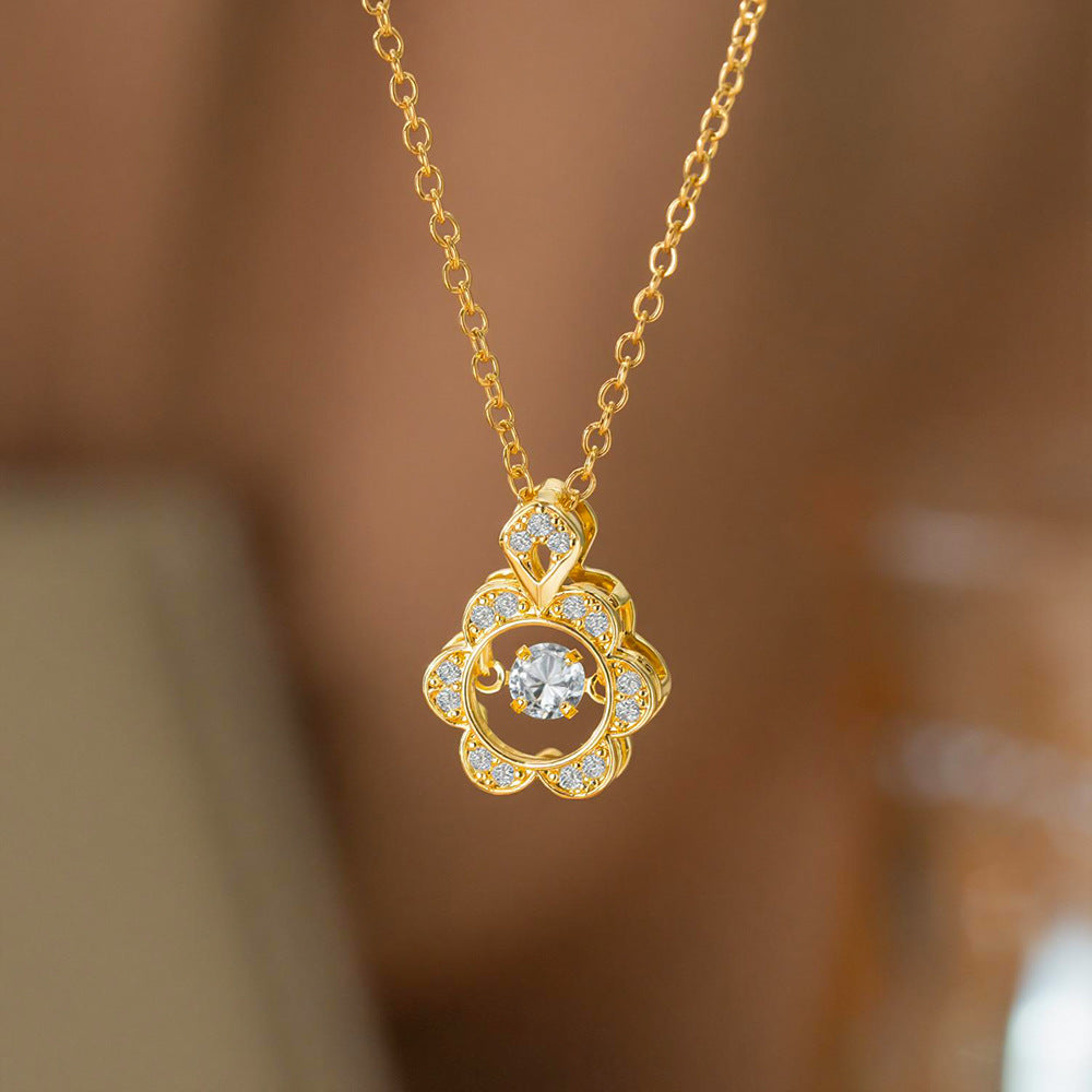 Luxury Design Female Smart Moissanite Clavicle Chain Fashion High Pendants