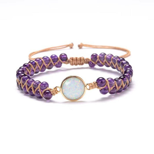 Women's Woven Accessories Agate Purple Ethnic Style Bracelets