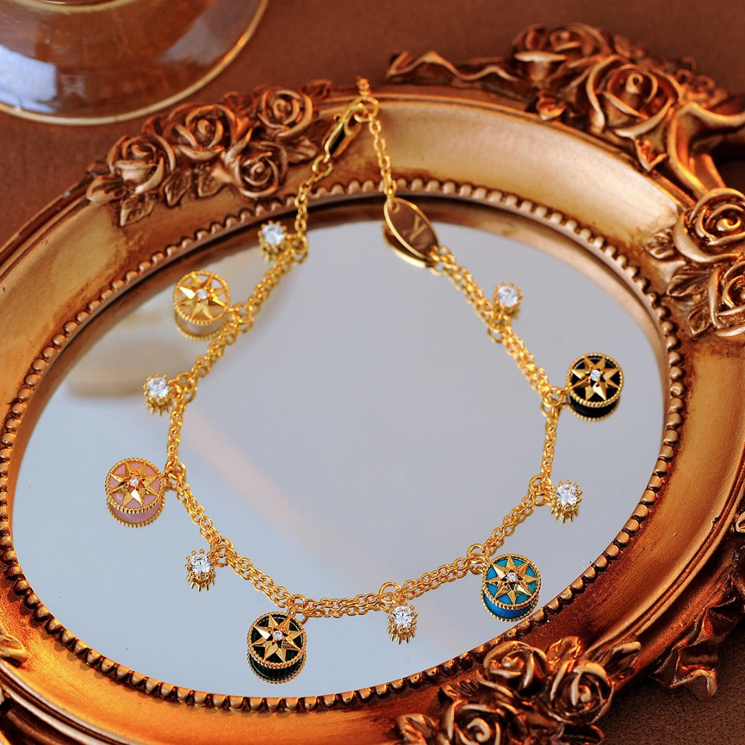 Luxury Fritillary Eight Awn Star Double-sided Bracelet