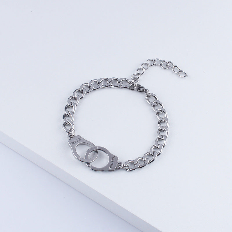 Women's & Men's Couple Disco Handcuffs Retro Personality Minimalism Stainless Bracelets