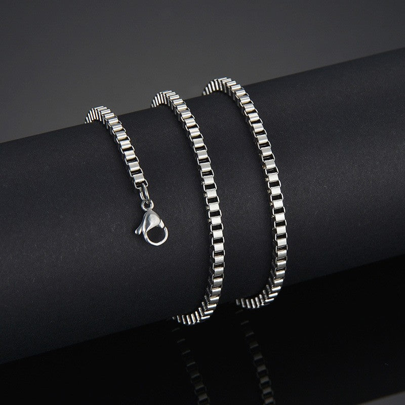 Steel Vacuum Plating Box Chain Fashion Simple Without Necklace