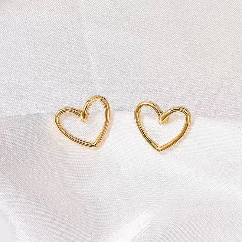 Women's Pair Cross Mirror Classic Fashion Simple Love Heart High-grade Earrings