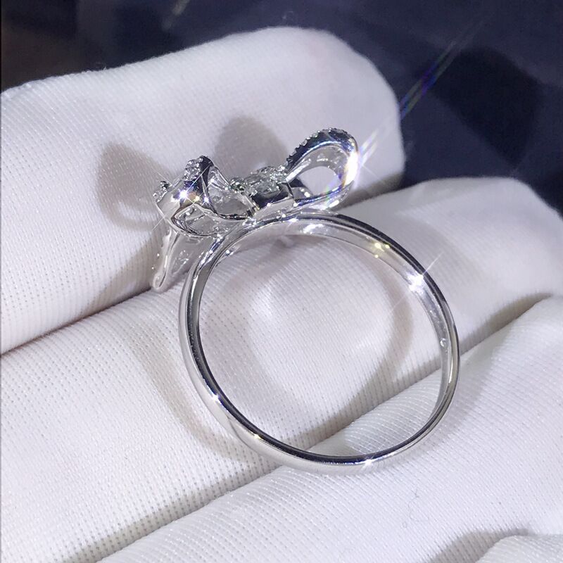 Ladder Square Diamond Beautiful Luxury Simulation Temperament Female Ring
