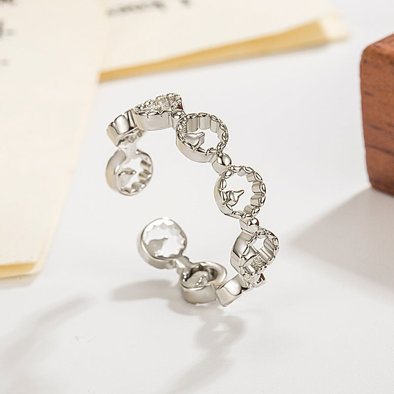 Light Luxury High Sense Niche Hollow Out Index Finger Fashion Ring