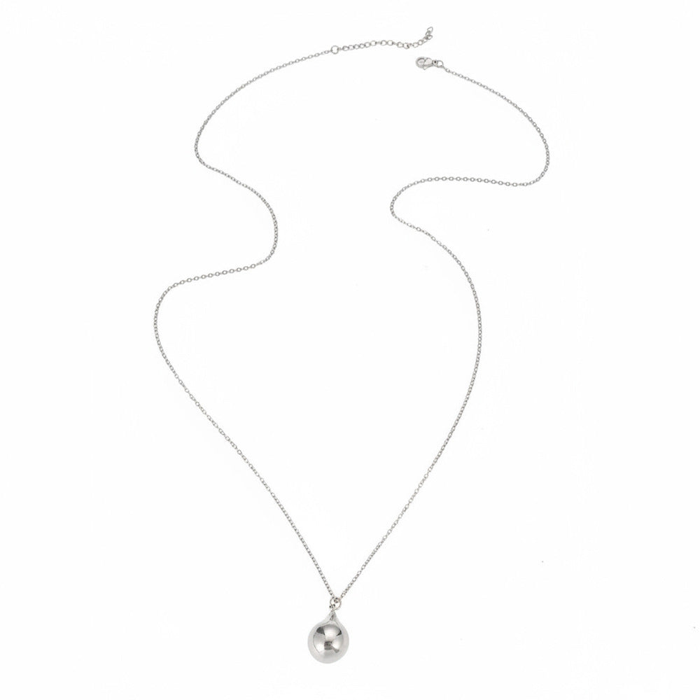 Women's Water Drops Titanium Steel Stainless Gold Bean Pendants