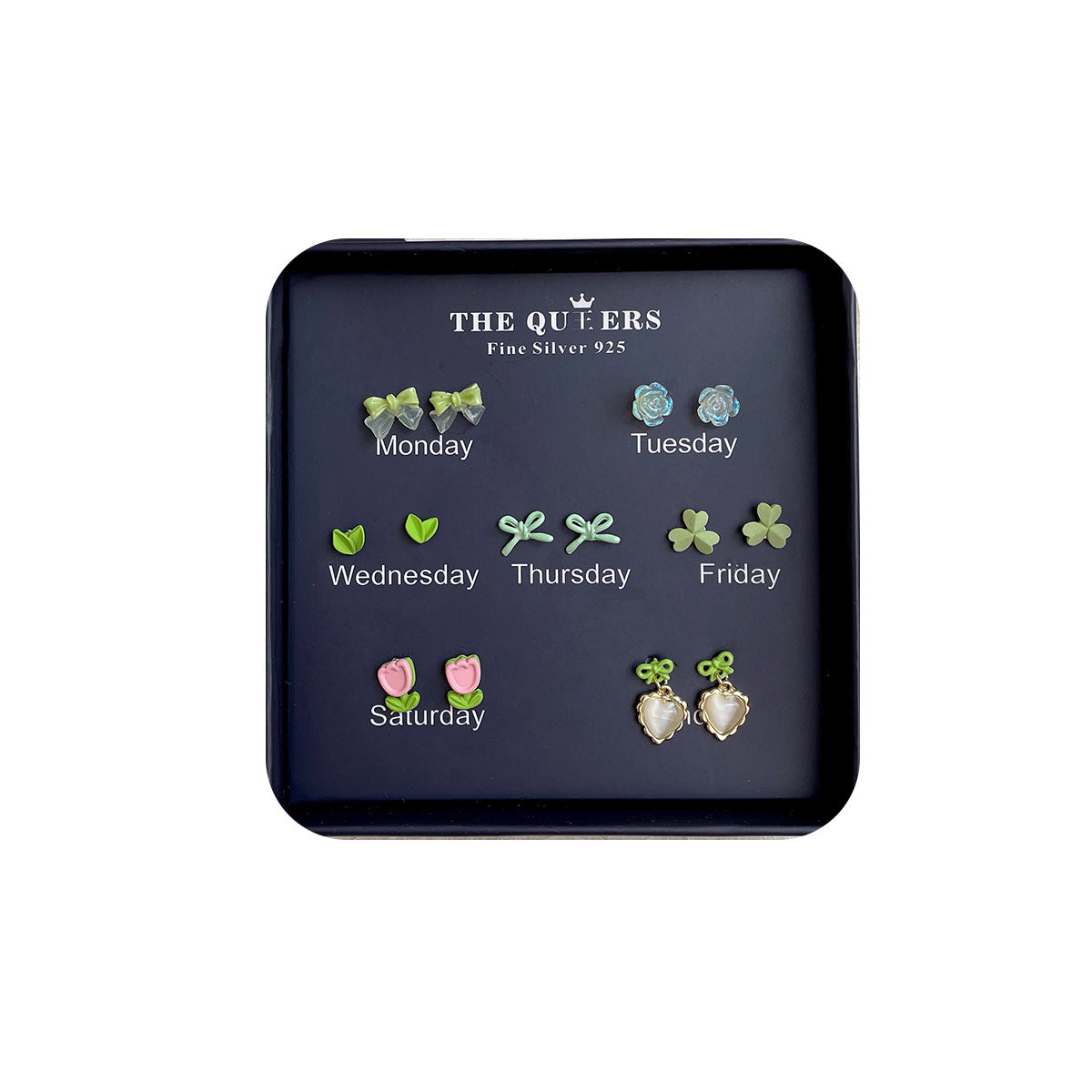One Week Gift Box Fresh Simple Flowers Female Earrings
