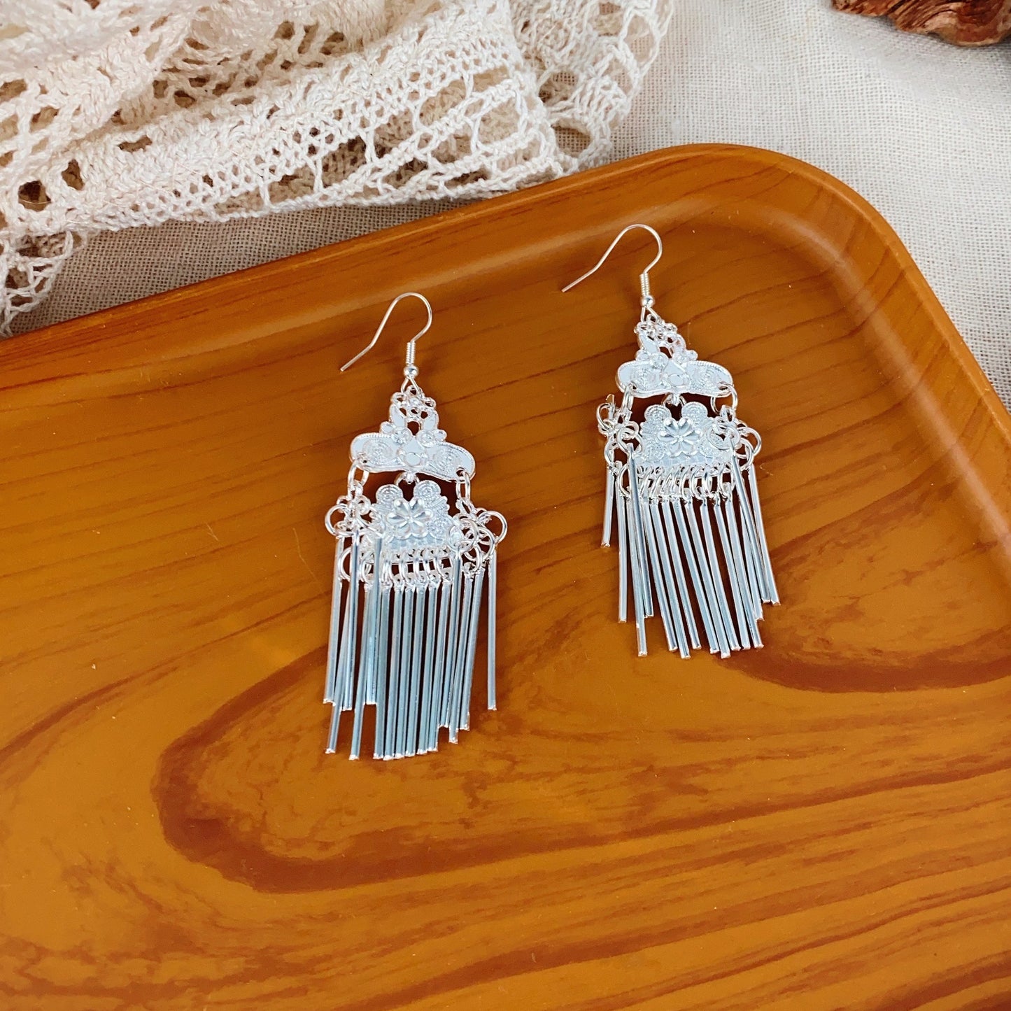 Style Imitation Miao Sier Tassel Female Earrings