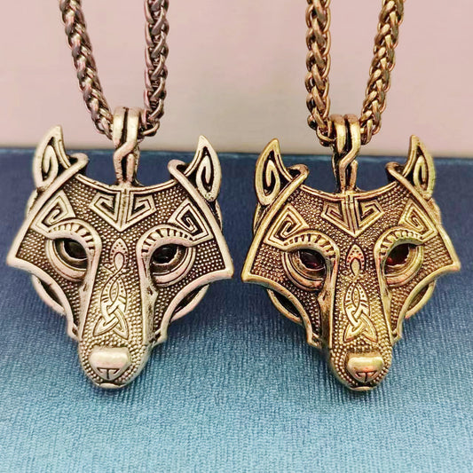 Exaggerated Personalized Viking Force Laboratories Wolf Head Charm Pendants