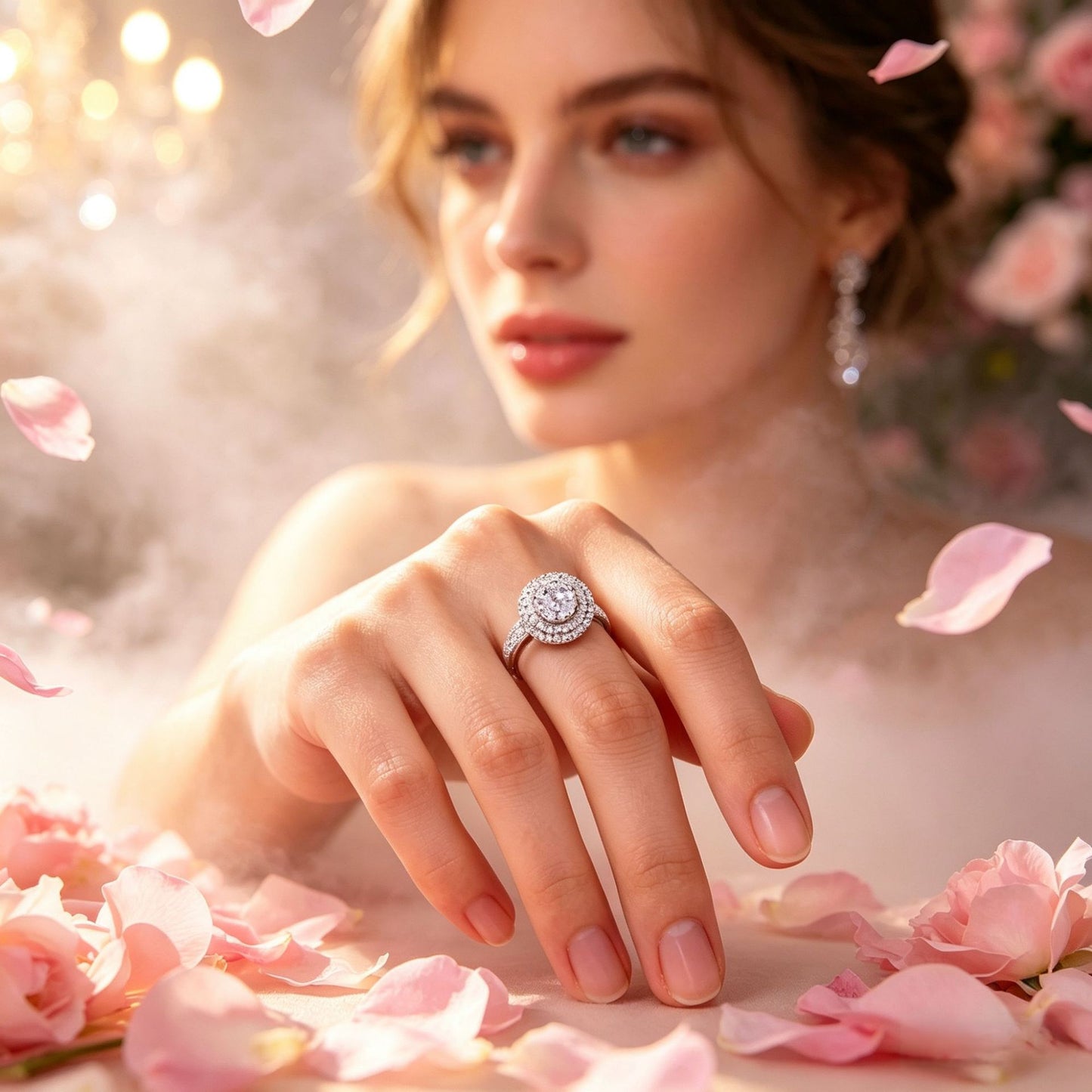 Exquisite Diamond Simulation Super Flash Female Rings