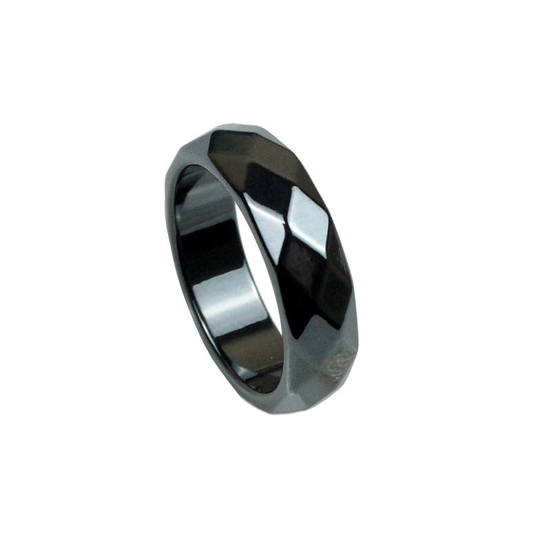 Women's & Men's Cutting Surface Arc Haematite Iron Stone Rings