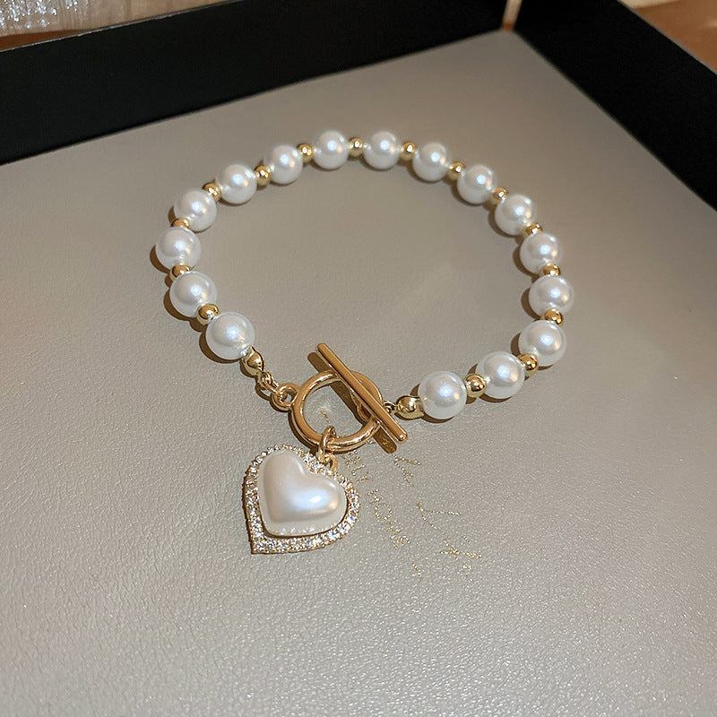French Retro Smiley Face Bamboo Artificial Jade Personality Trendy Light Bracelets