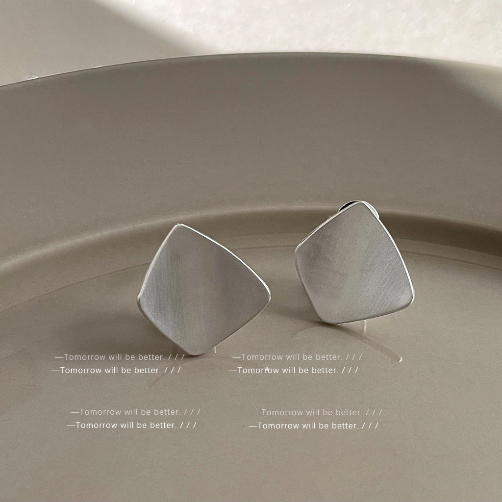 Matte Texture Geometric Female Niche Fashion Earrings