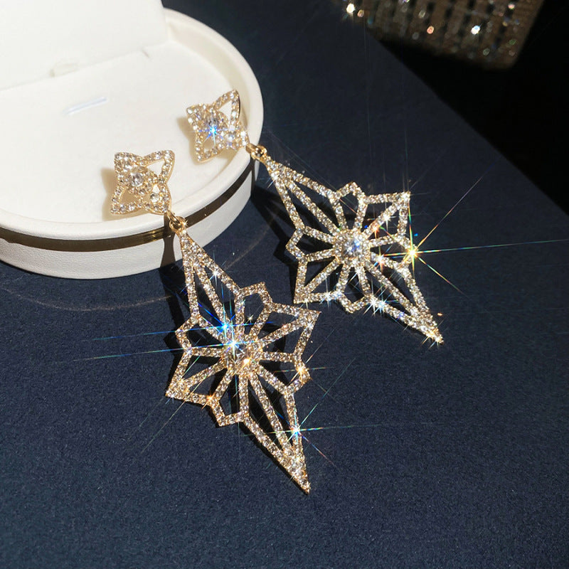 Women's Sier Diamond Tassel Light Luxury High-grade Simple Rings