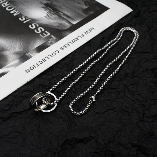 Women's & Men's Steel No Fading Double Round Simple Necklaces