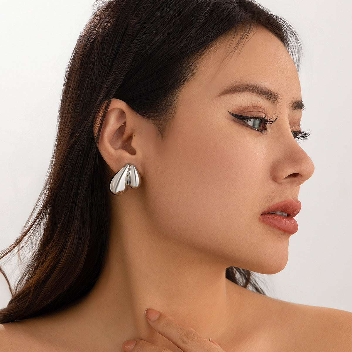 Detachable Double Comma Fashion Simple Style Earrings