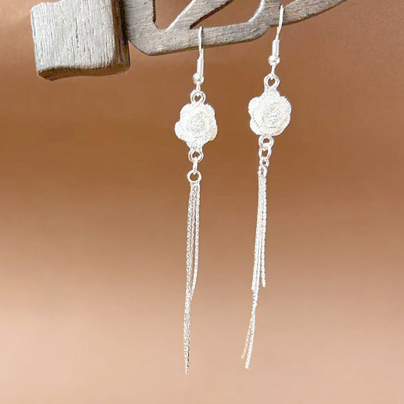 Sier Ethnic Style Peacock Retro Ear Hook Vintage Scenic Spot Earrings